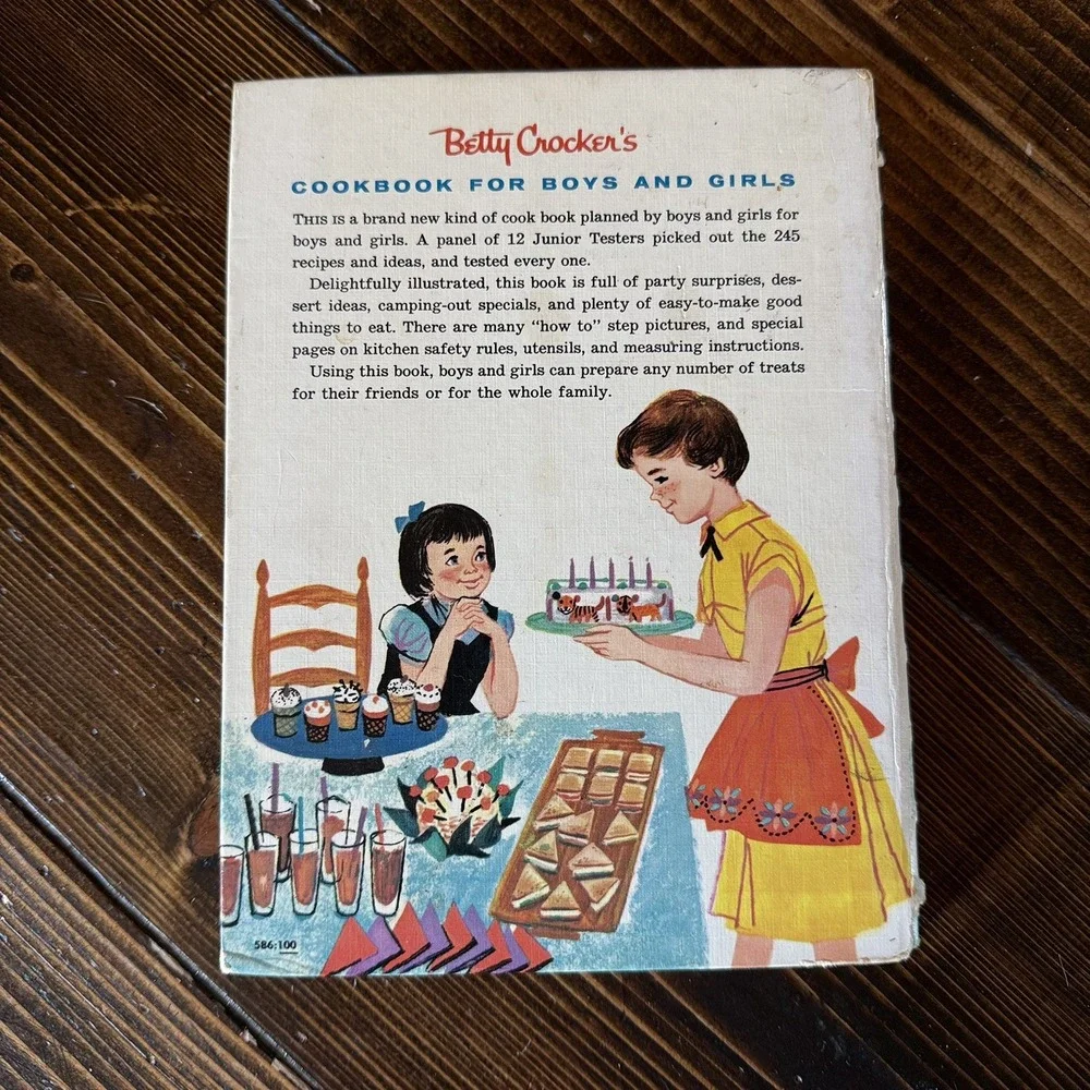 Vintage Betty Crocker Cookbook 1st Edition 1957 Boy Girl Hardback Spiral Book